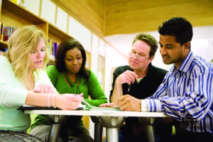 Adult learning a new language